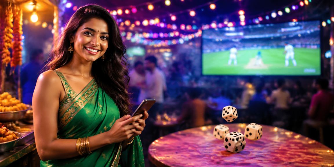 Indian woman watching live cricket betting on mobile