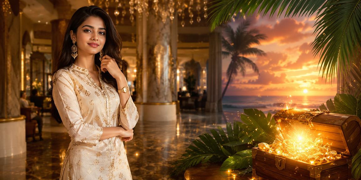 Indian woman engaging in live casino gaming on a smartphone